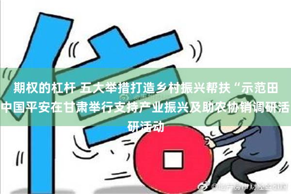 期权的杠杆 五大举措打造乡村振兴帮扶“示范田”中国平安在甘肃举行支持产业振兴及助农协销调研活动